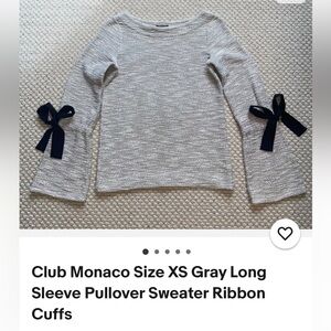 Club Monaco Size XS Gray Long Sleeve Pullover Sweater Ribbon
Cuffs pre-owned